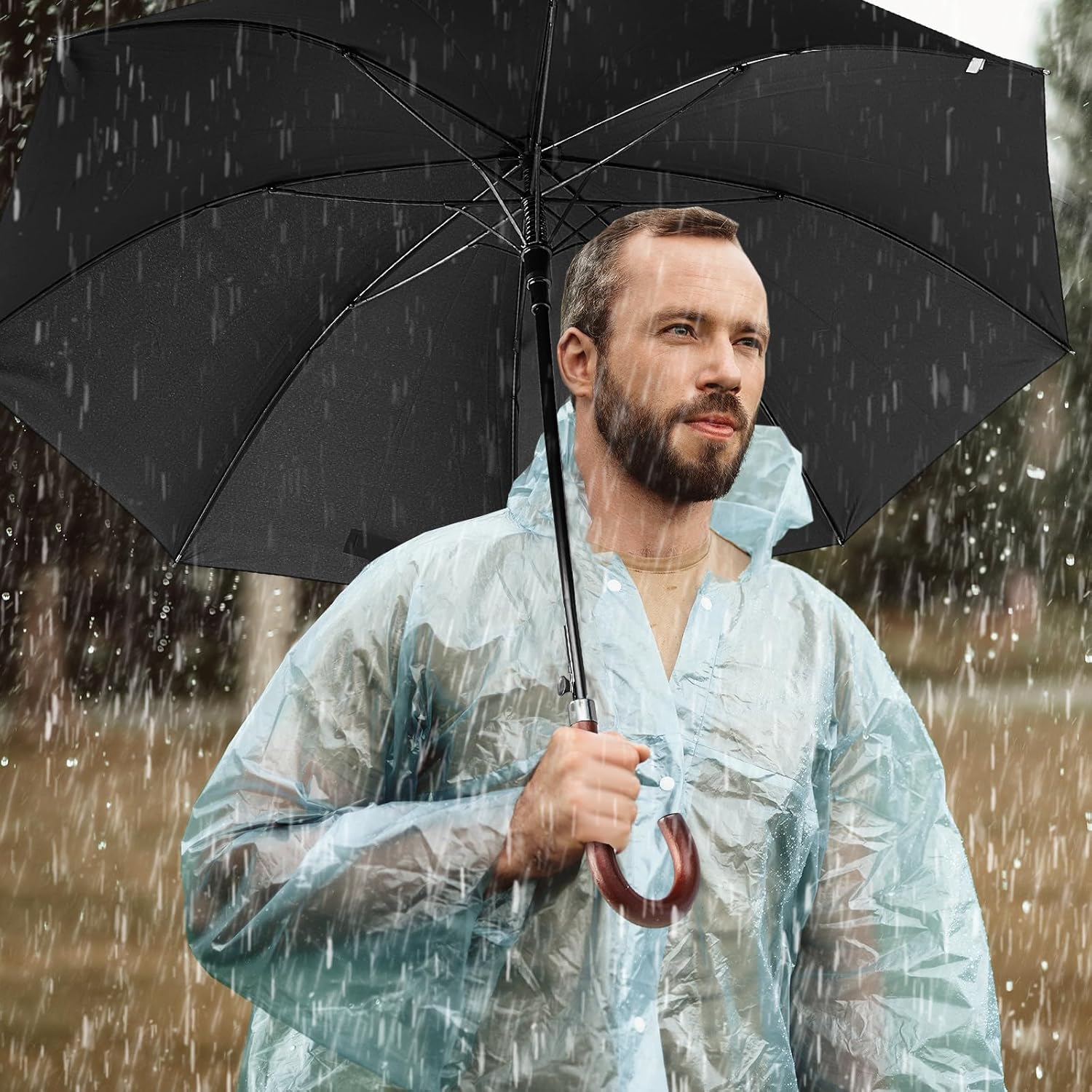 Silkfly 2 Pcs 48 Inch Auto Open Stick Umbrella