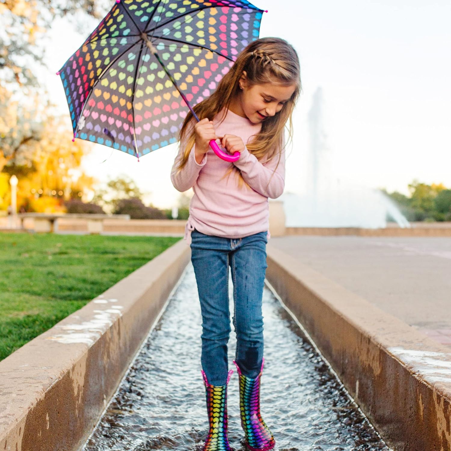 Wildkin Kids Umbrella with Rainbow Patterns