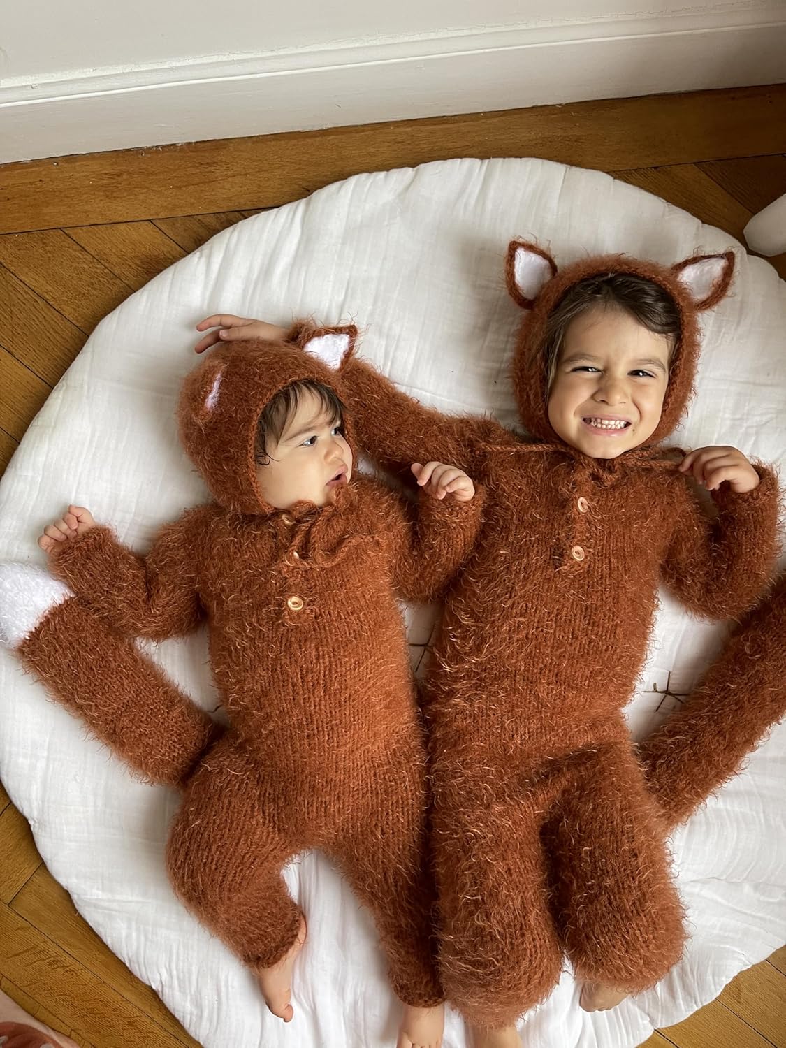 Handmade Baby Fox Costume Set with Sleeper and Tail