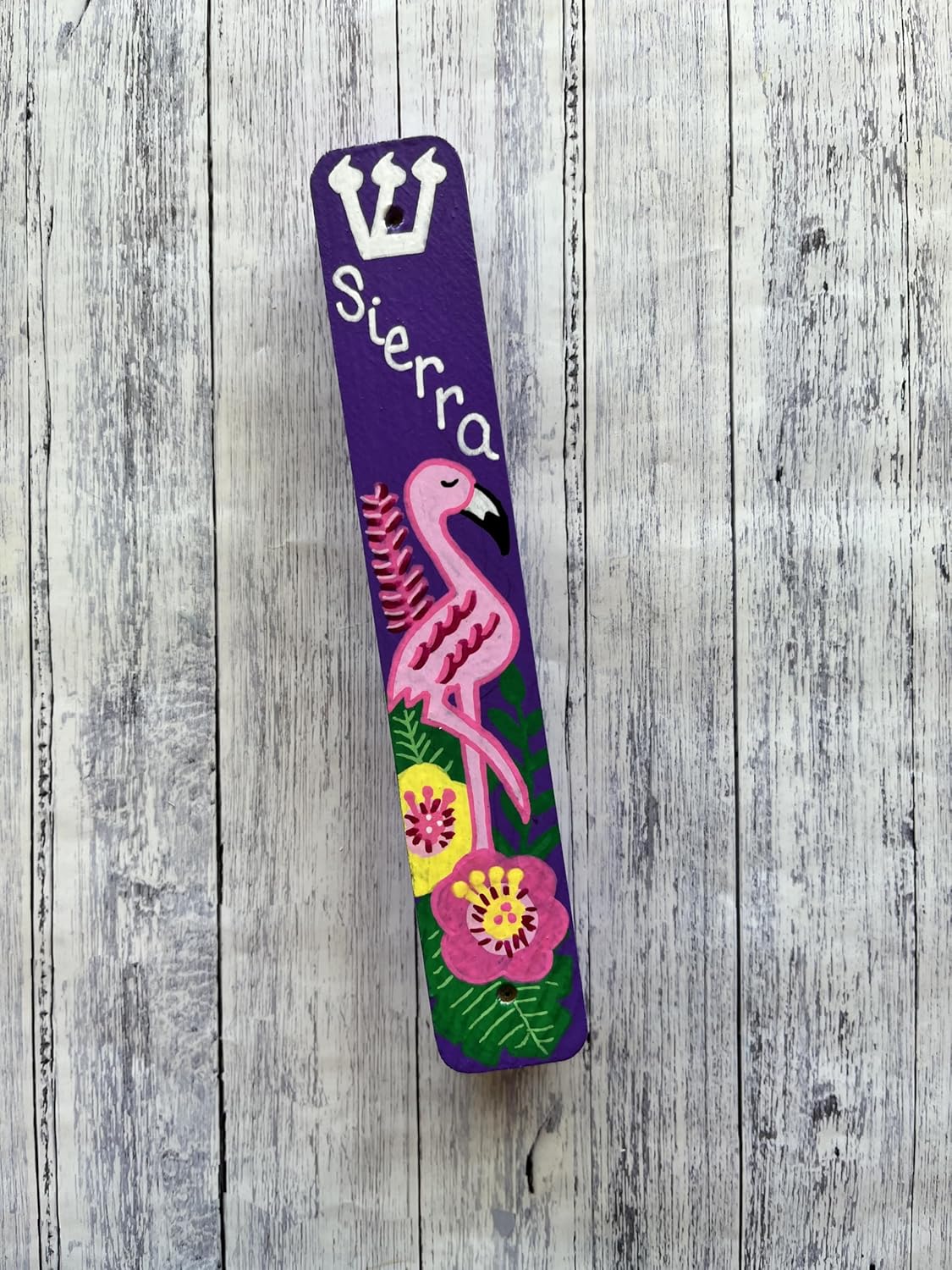 Lea Joelle Flamingo Mezuzah with Name 1
