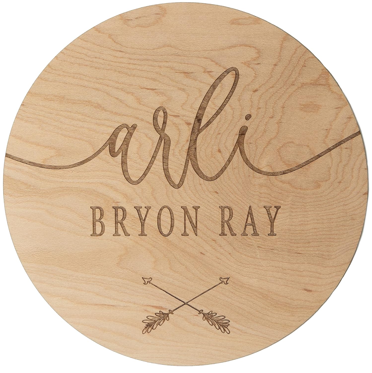 Laser Engraved Baby Announcement Sign with 9 Design Options