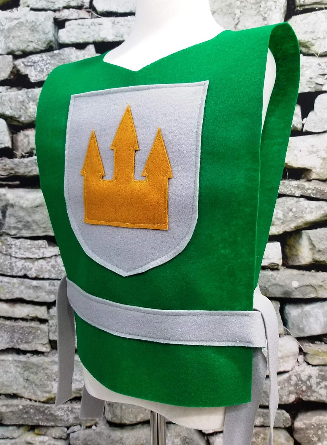 Medieval Knight Green Costume Tunic for Boys