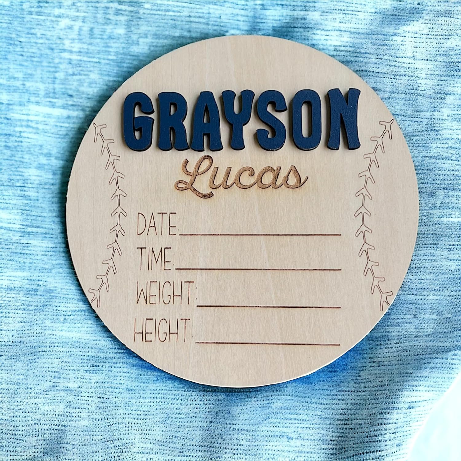 Personalized Boys Baseball 3D Newborn Name Sign