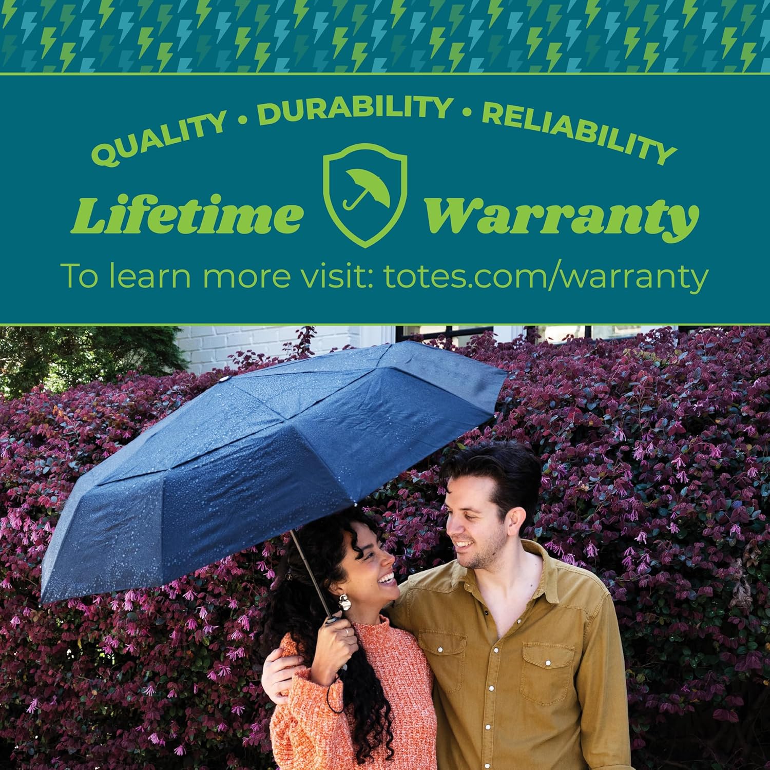 Totes Ultimate Folding Umbrella with Auto Open Close Windproof Sun Protection 1