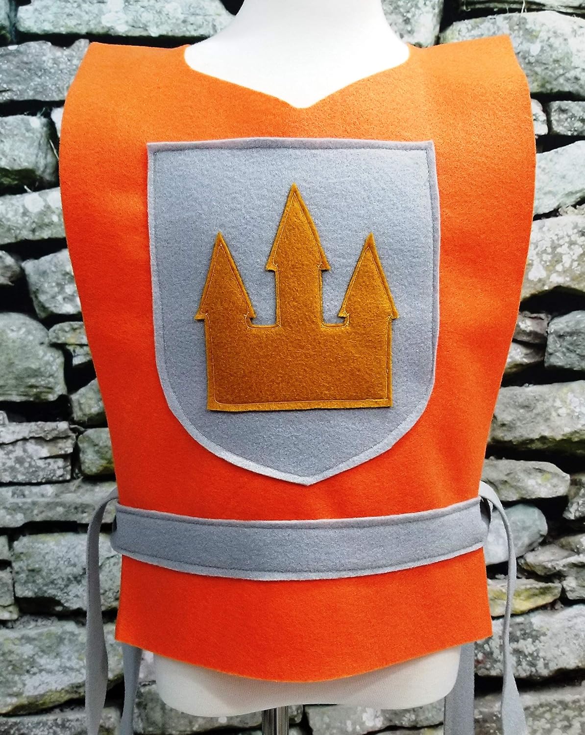 Medieval Knight Orange Costume Tunic for Kids and Teens 1
