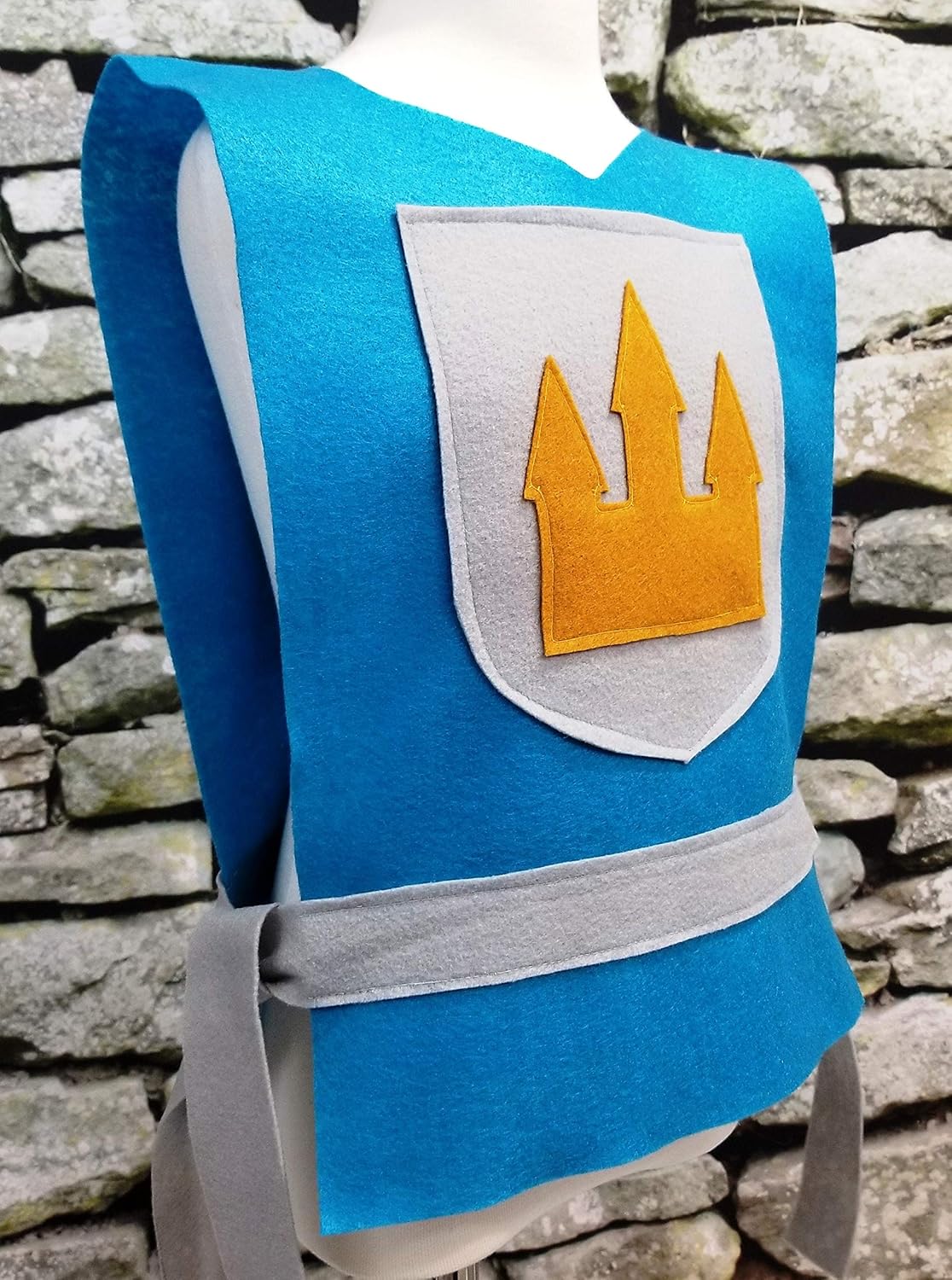 Medieval Knight Aqua Blue Costume Tunic for Kids Teens