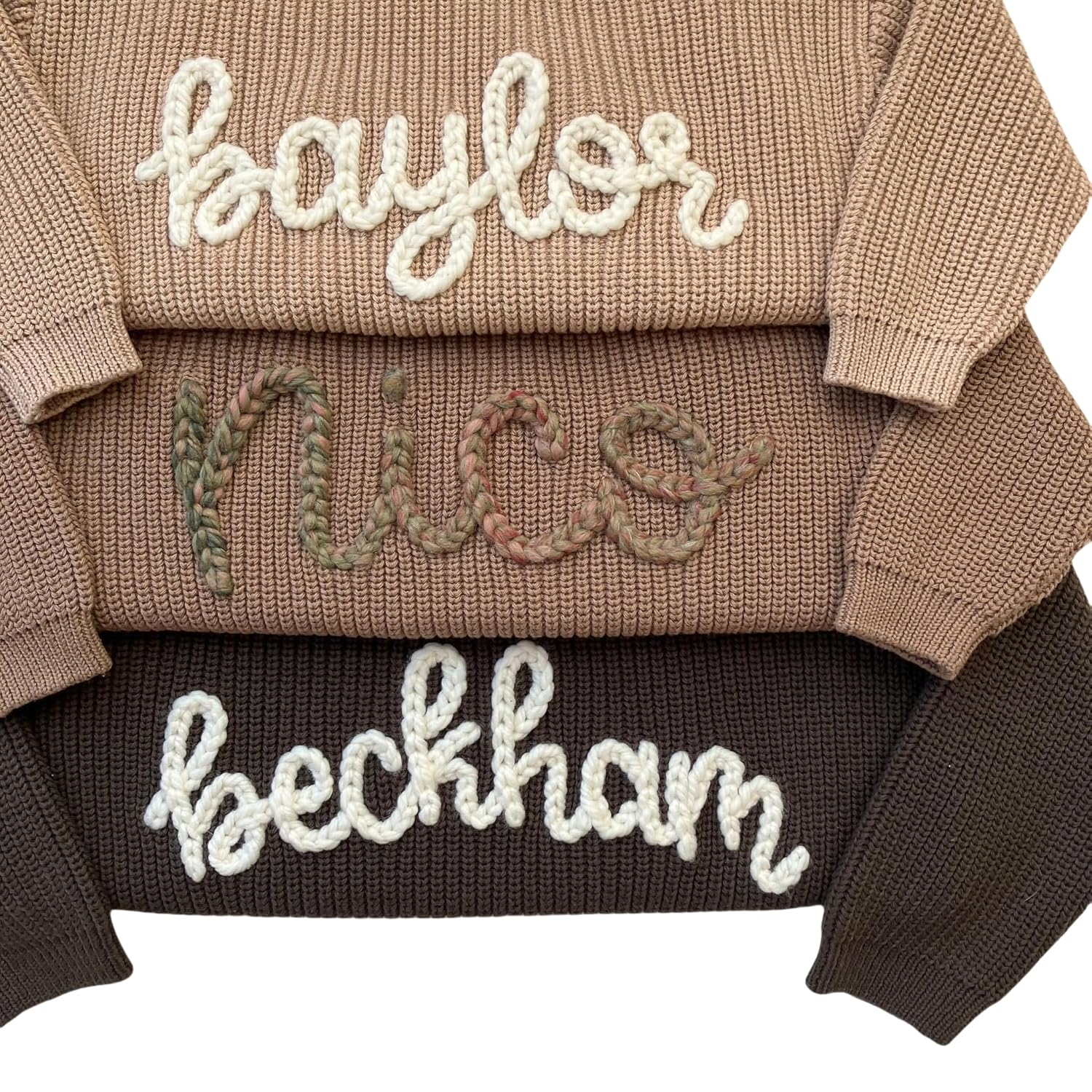 Handmade Personalized Baby Name Knit Sweater for Kids