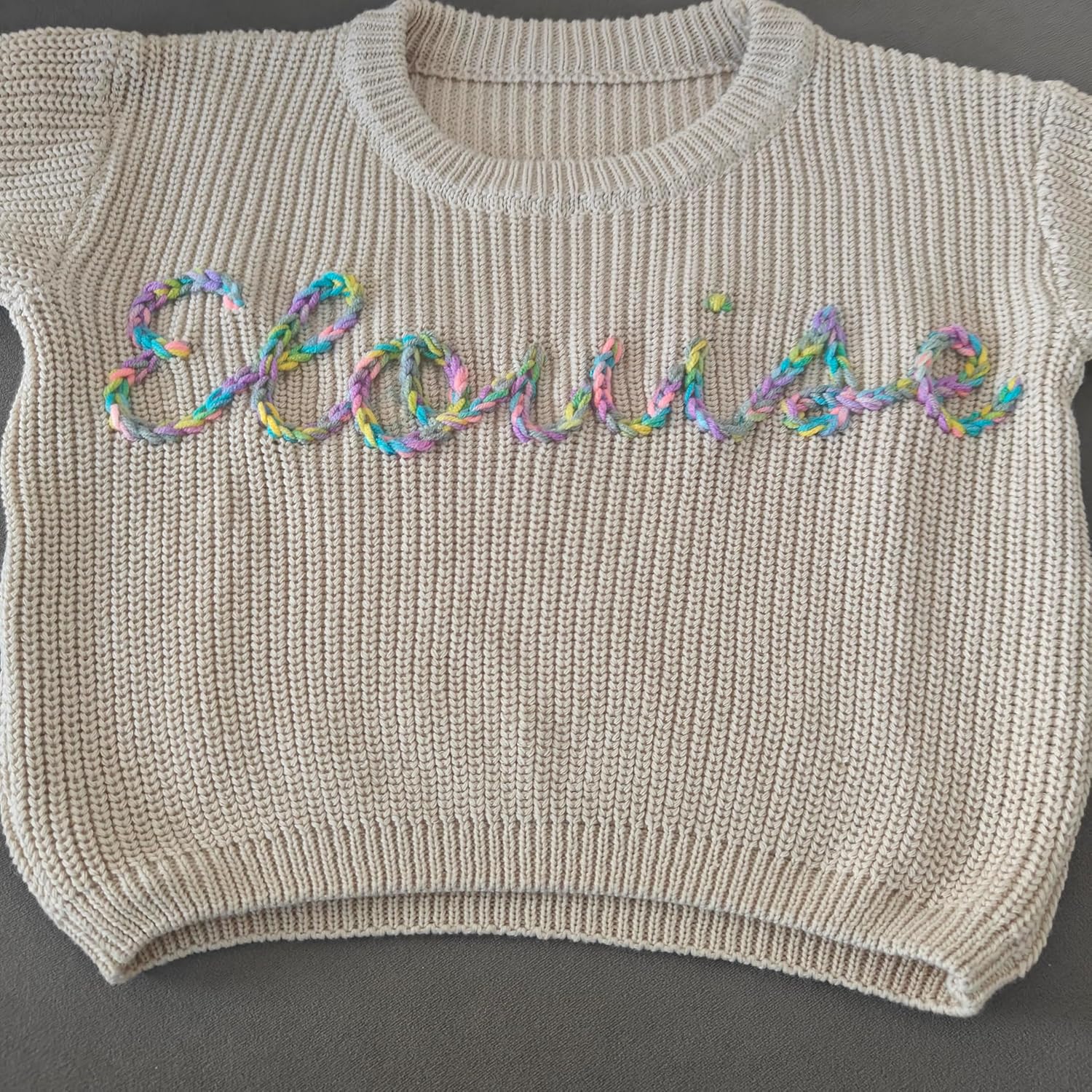 Handmade Personalized Baby Name Knit Sweater for Kids
