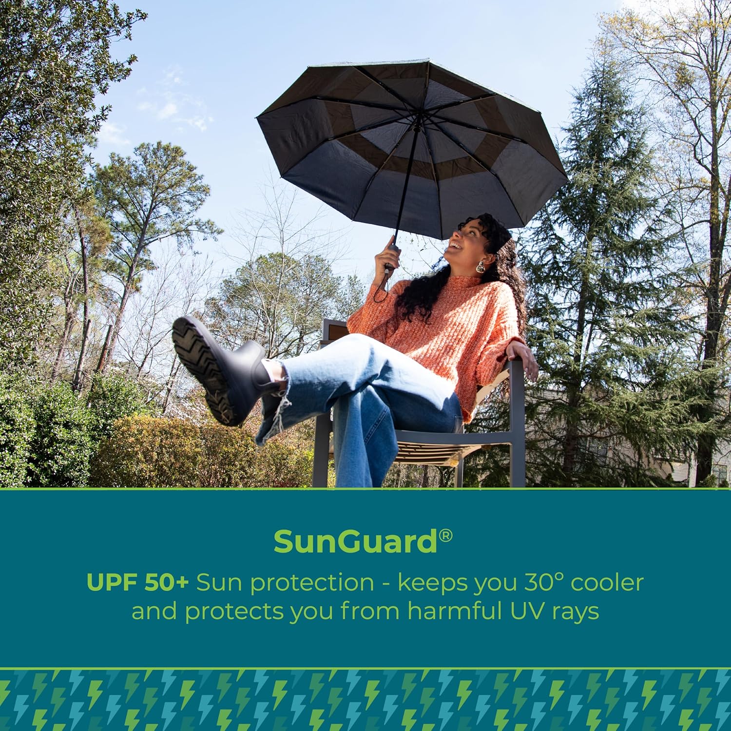 Totes Ultimate Folding Umbrella with Auto Open Close Windproof Sun Protection 1