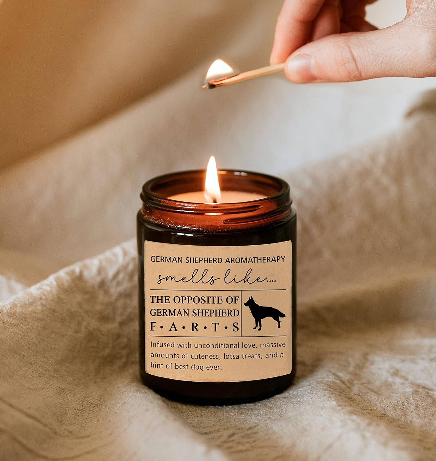 HTDesigns German Shepherd Candle - 8oz Funny Dog Gift