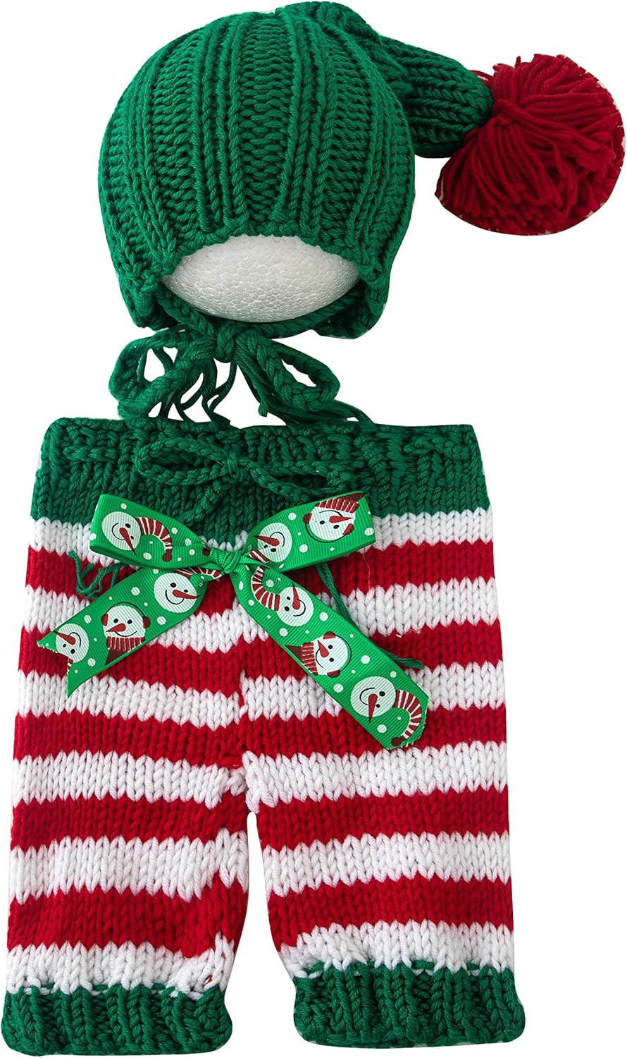 Coberllus Newborn Christmas Hat Bodysuit Photography Props