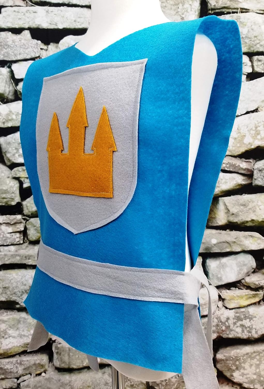 Medieval Knight Aqua Blue Costume Tunic for Kids Teens