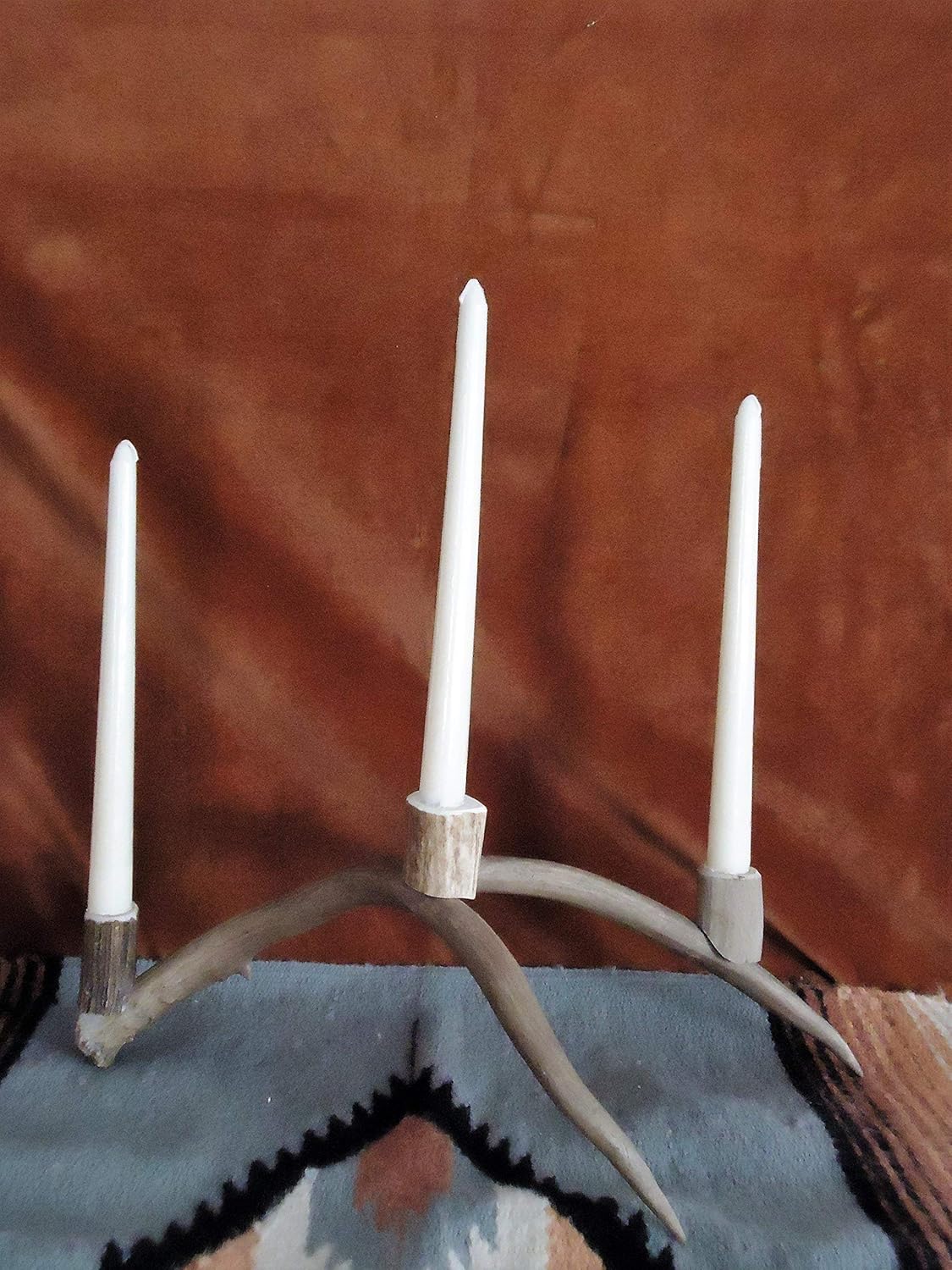 Handmade Real Shed Deer Antler 3 Candle Holders
