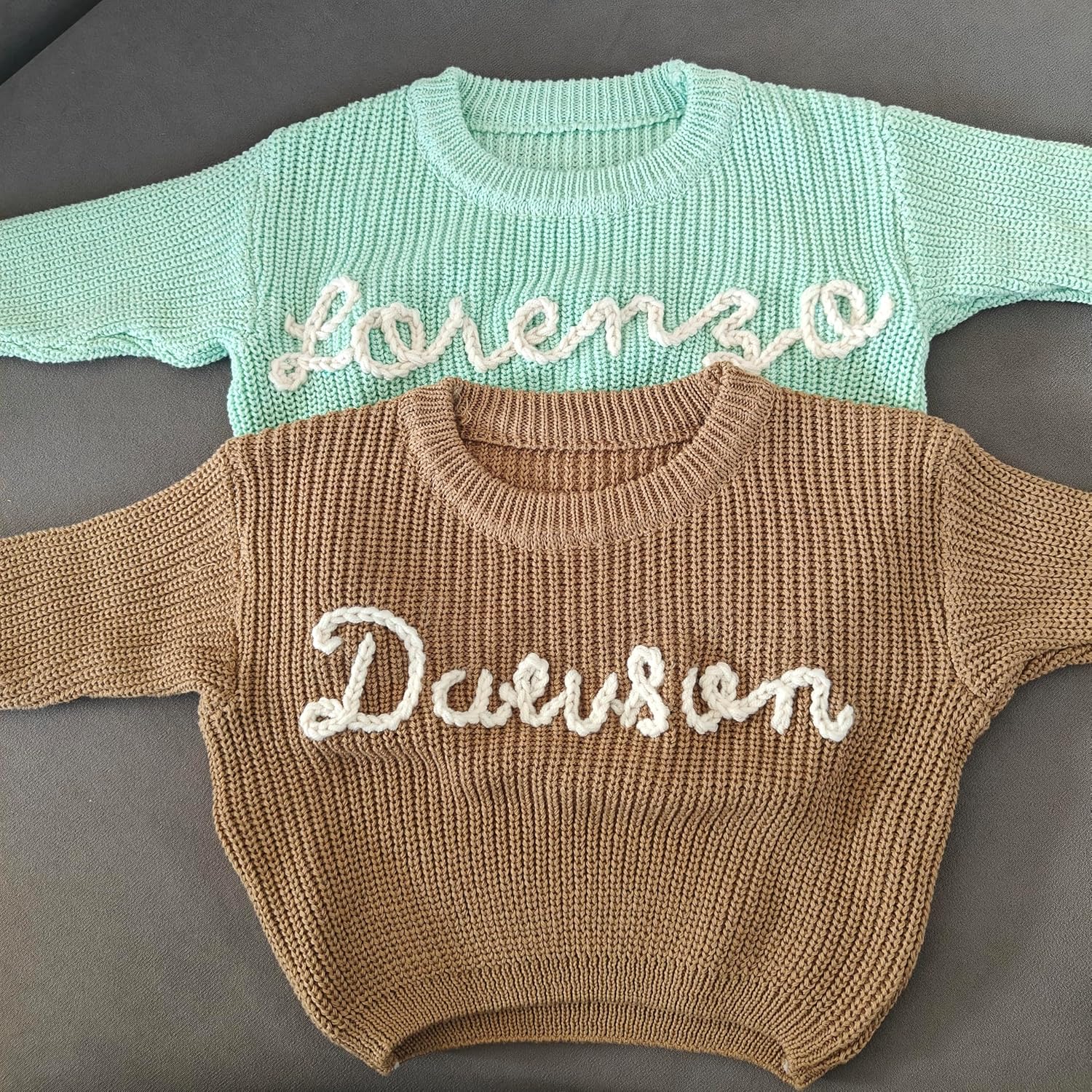 Handmade Personalized Baby Name Knit Sweater for Kids